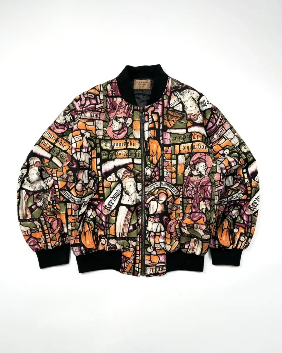 vintage renaissance pattern bomber jacke